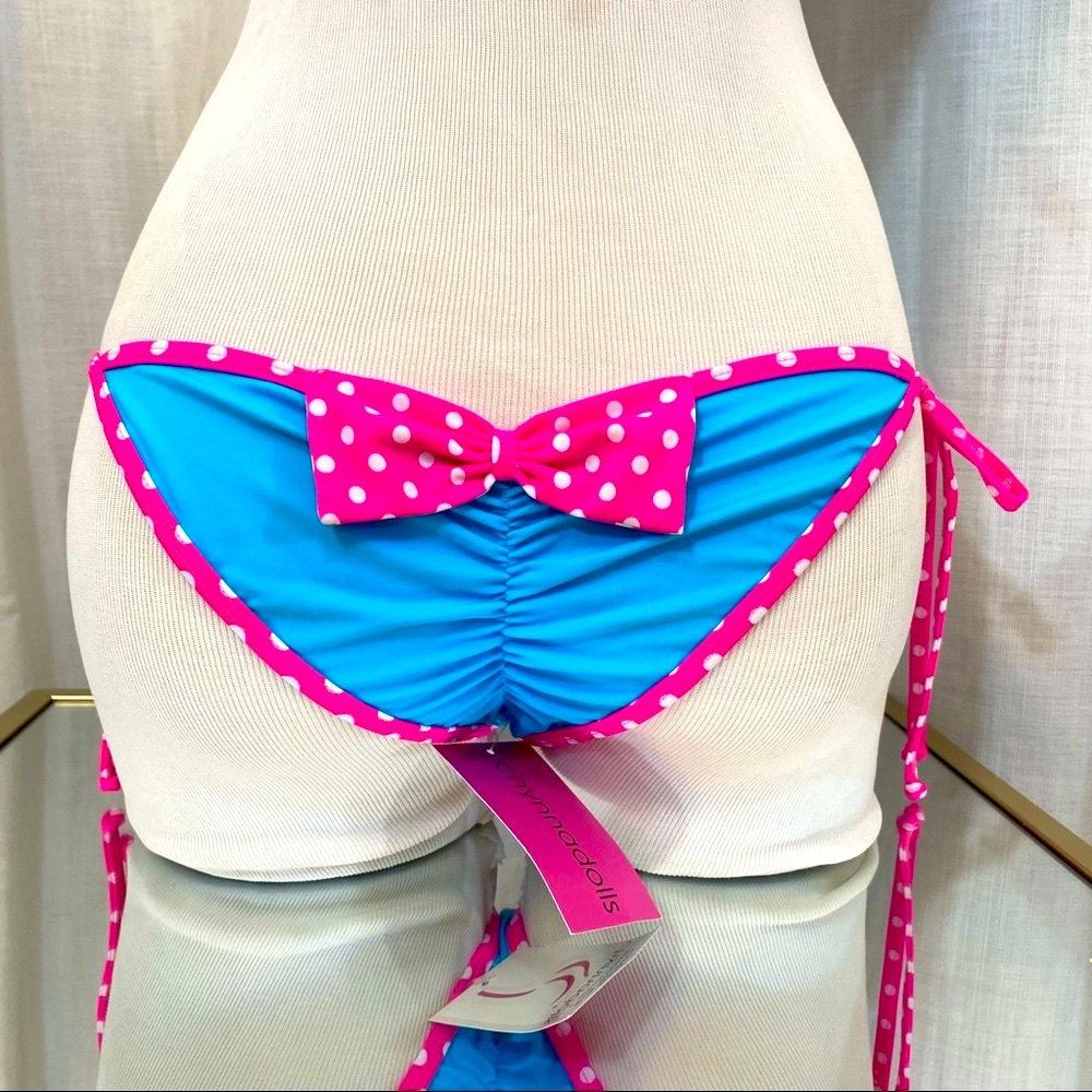 ChynnaDolls Bikini pink polka dot turquoise - Picture 7 of 13